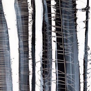 Scribble Birches II Oil Painting by Ethan Harper - Contemporary