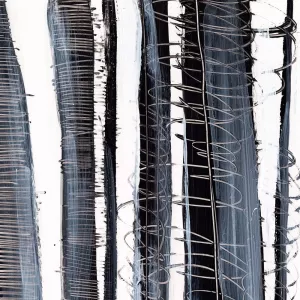 Scribble Birches II Oil Painting by Ethan Harper - Contemporary
