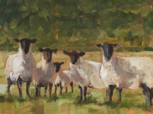 Sheep Family II by Ethan Harper Oil Painting