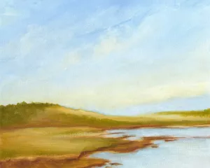 Small Summer Horizons I Oil Painting by Ethan Harper - Contemporary