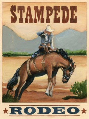 Stampede Rodeo by Ethan Harper Oil Painting