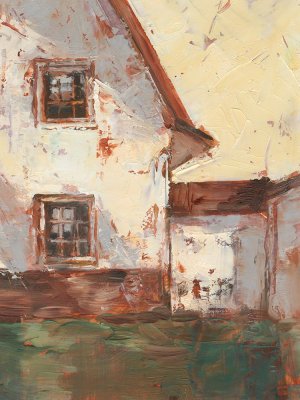Sunlit Barn I by Ethan Harper Oil Painting