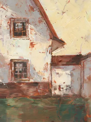 Sunlit Barn I Oil Painting by Ethan Harper - Contemporary