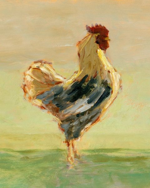 Main Product Photo of Sunlit Rooster I Painting by Ethan Harper