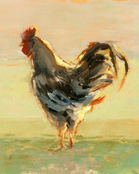Main Product Photo of Sunlit Rooster II Painting by Ethan Harper