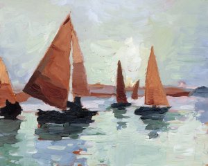 Sunset Harbor I by Ethan Harper Oil Painting