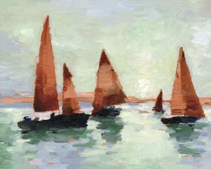 Sunset Harbor II by Ethan Harper Oil Painting