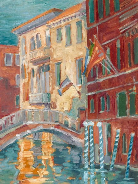 Main Product Photo of Sunset on the Canal I Painting by Ethan Harper