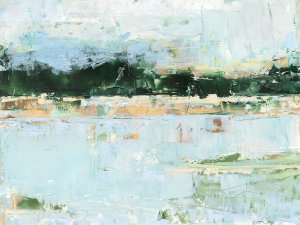 Treelined Waterfront I by Ethan Harper Oil Painting