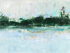 Treelined Waterfront II by Ethan Harper Oil Painting