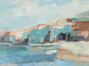 Turquoise Cliff Wall II by Ethan Harper Oil Painting