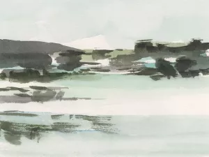 Turquoise Marsh II Oil Painting by Ethan Harper - Contemporary