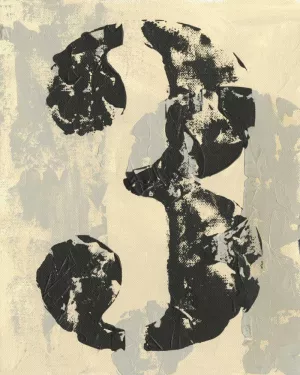 Vintage Numbers III Oil Painting by Ethan Harper - Contemporary