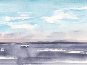 Violet Sea Horizon II by Ethan Harper Oil Painting