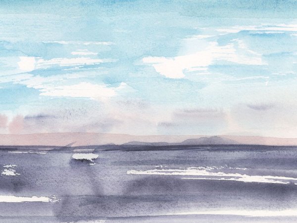 Violet Sea Horizon II by Ethan Harper - Hand-Painted Oil Painting Reproduction