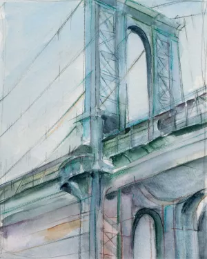 Watercolor Bridge Study I Oil Painting by Ethan Harper - Bestsellers