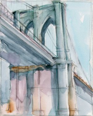 Watercolor Bridge Study II Oil painting by Ethan Harper