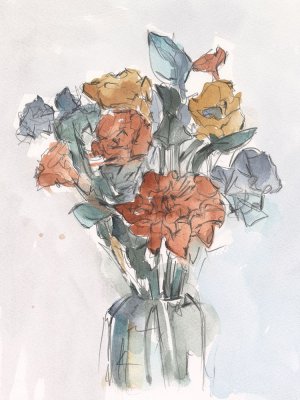 Watercolor Floral Arrangement I Oil painting by Ethan Harper