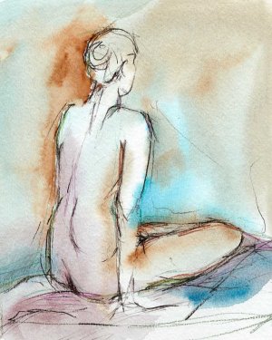 Watercolor Gesture Study I by Ethan Harper Oil Painting