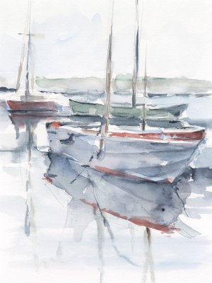 Watercolor Harbor Study I by Ethan Harper Oil Painting