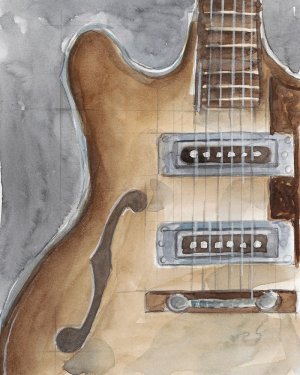 Watercolor Instrument Study I by Ethan Harper Oil Painting