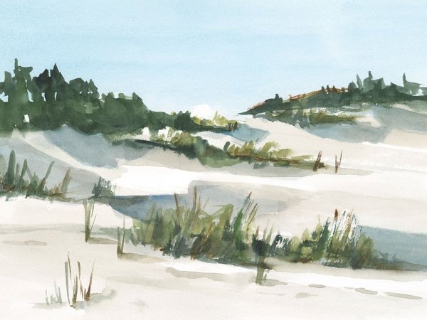 Watercolor Sand Dunes I by Ethan Harper - Hand-Painted Oil Painting Reproduction