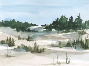 Watercolor Sand Dunes II by Ethan Harper Oil Painting