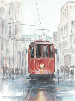 Watercolor Streetcar Study I by Ethan Harper Oil Painting