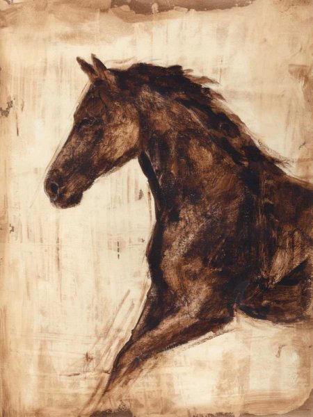 Main Product Photo of Weathered Equestrian I Painting by Ethan Harper