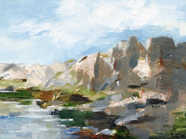 Western Cliffs II by Ethan Harper - Hand-Painted Oil Painting Reproduction