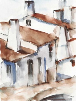 White Cottages I by Ethan Harper Oil Painting