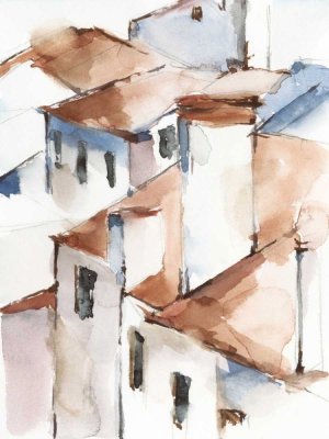 White Cottages II by Ethan Harper Oil Painting