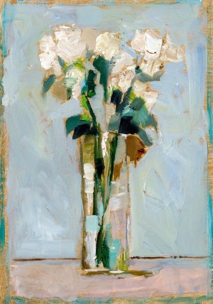 White Floral Arrangement II by Ethan Harper Oil Painting