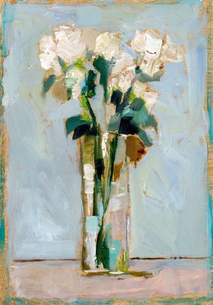 White Floral Arrangement II by Ethan Harper - Hand-Painted Oil Painting Reproduction