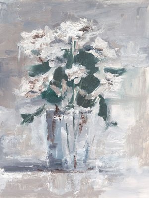 White Impasto Arrangement II by Ethan Harper Oil Painting