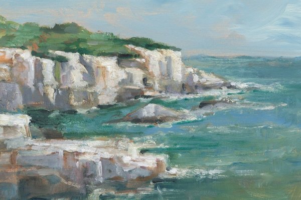 Main Product Photo of White Sea Cliffs I Painting by Ethan Harper