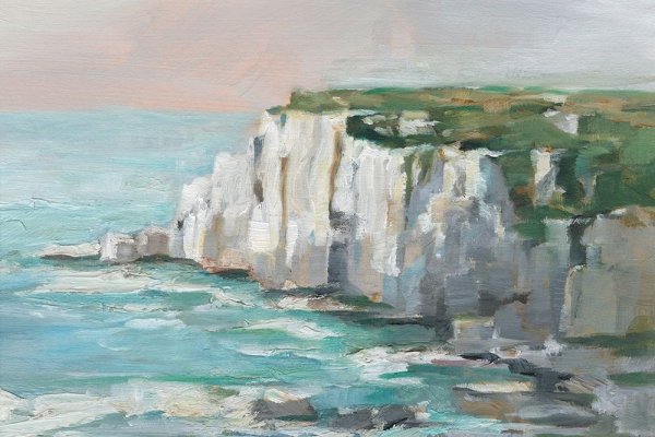 White Sea Cliffs II by Ethan Harper - Hand-Painted Oil Painting Reproduction