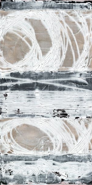 White Washed Abstract II Oil Painting by Ethan Harper - Contemporary