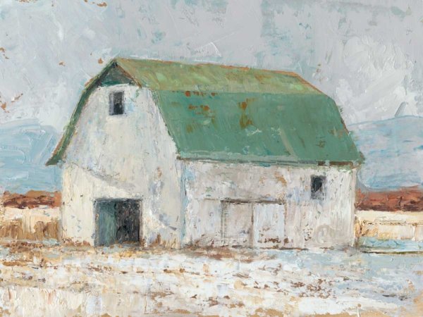 Whitewashed Barn II by Ethan Harper - Hand-Painted Oil Painting Reproduction