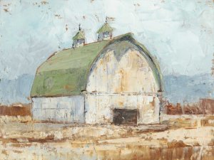 Whitewashed Barn III Oil Painting by Ethan Harper - Contemporary