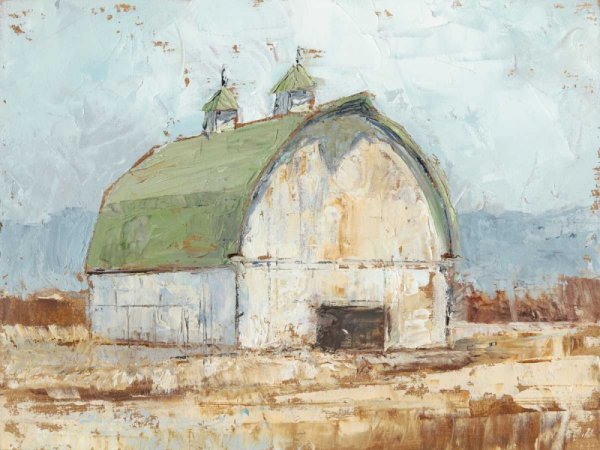 Whitewashed Barn III by Ethan Harper - Hand-Painted Oil Painting Reproduction