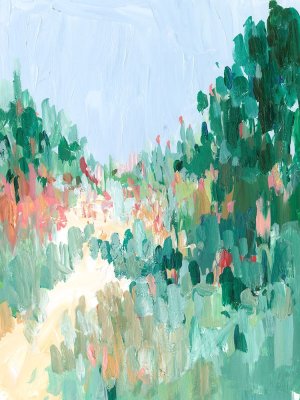 Wildflower Pathway II Oil Painting by Ethan Harper - Contemporary