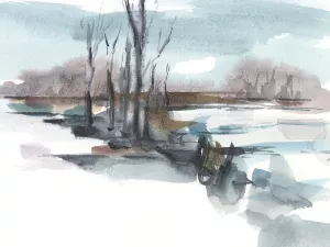 Winter Stream Watercolor II by Ethan Harper Oil Painting