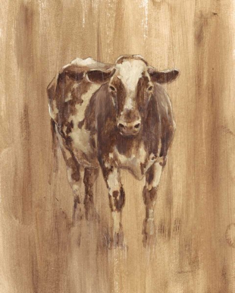 Main Product Photo of Wood Panel Cow Painting by Ethan Harper