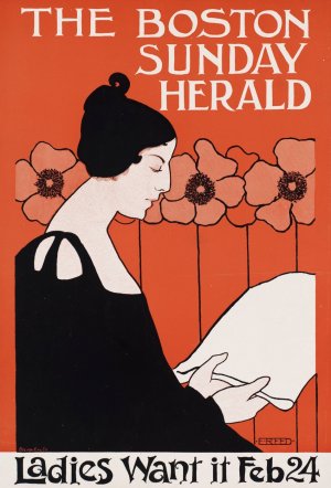 The Boston Sunday herald, ladies want it Feb 24 by Ethel Reed Oil Painting