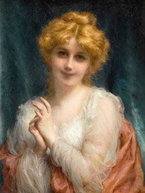 A Golden-Haired Beauty by Etienne Adolphe Piot Oil Painting