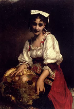 An Italian Beauty by Etienne Adolphe Piot - Oil Painting Reproduction
