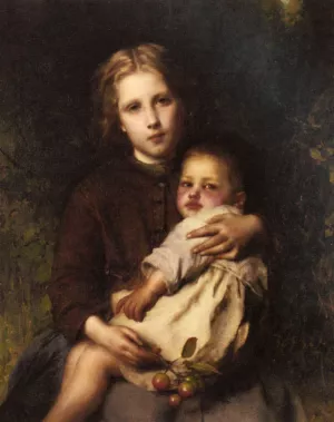 Sisterly Love by Etienne Adolphe Piot Oil Painting