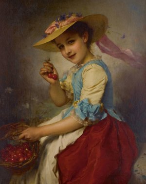 The Cherry Girl by Etienne Adolphe Piot Oil Painting