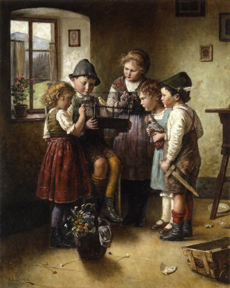 Main Product Photo of The New Pet Painting by Etienne Adolphe Piot